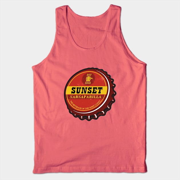 Vintage Sunset Sarsaparilla Root Beer Bottlecap Tank Top by StudioPM71